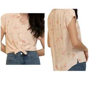 NWT Ricki's Palm Tree Collared Button Down Shirt Size XL